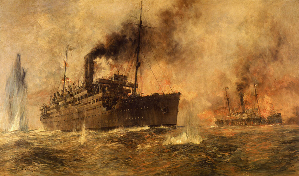 The Fight Between the Alcantara and Grief 1916 art print by Charles Edward Dixon for $57.95 CAD