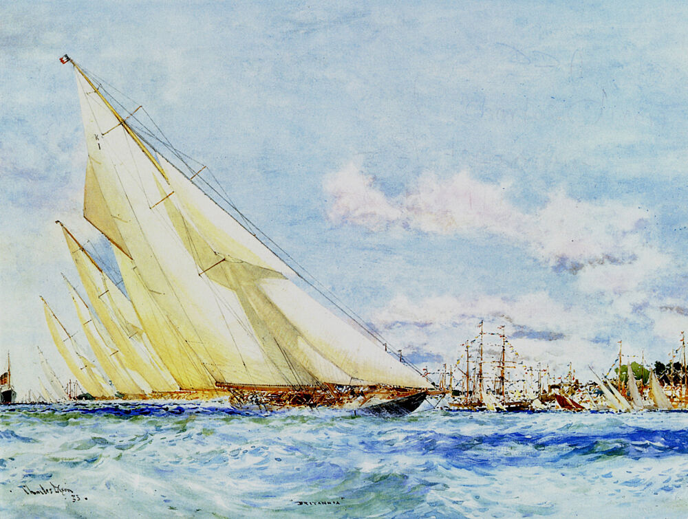 The Royal Yacht Britannia Winning at Cowes 1933 art print by Charles Edward Dixon for $57.95 CAD