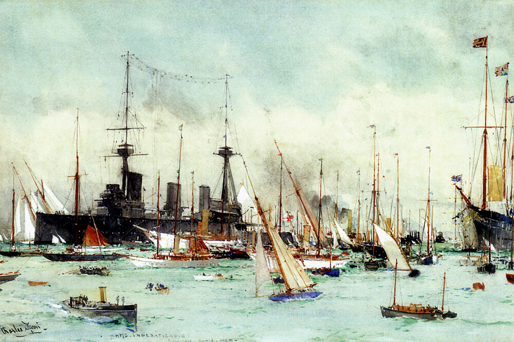 The Royal Yacht Victoria and Albert III at Cowes Week 1912 art print by Charles Edward Dixon for $57.95 CAD