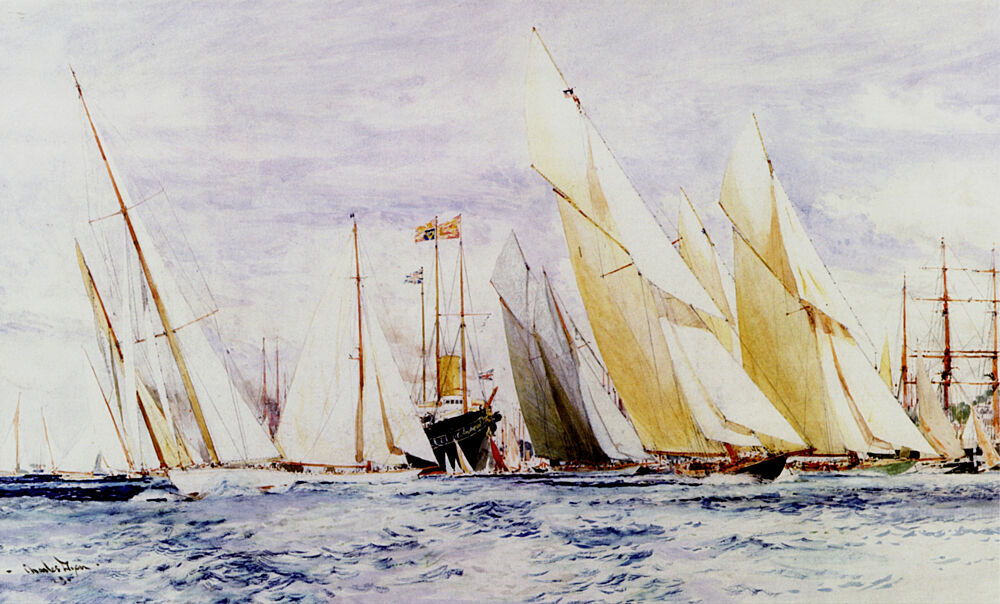 White Heather, Cambria, Astra Et Al Ready to Go, Cowes art print by Charles Edward Dixon for $57.95 CAD