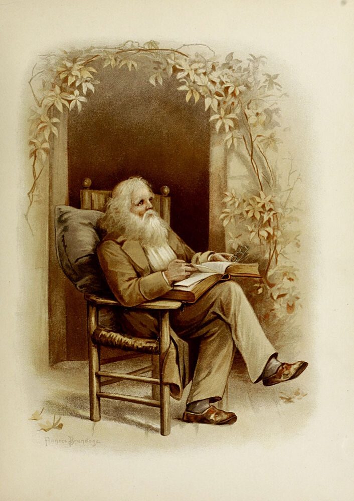 Old Man with Bible, Look up, Lift up 1890 art print by Frances Brundage for $57.95 CAD