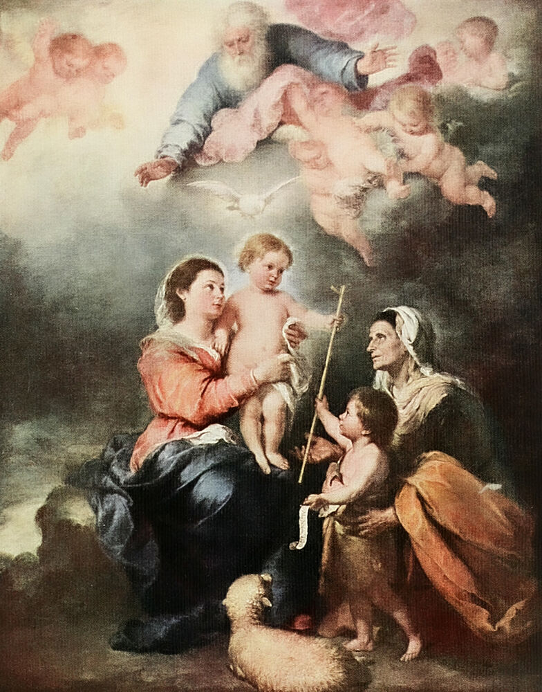 The Holy Family, Arthur Mees Childrens Enc. 1930s art print by Bartolome Murillo for $57.95 CAD