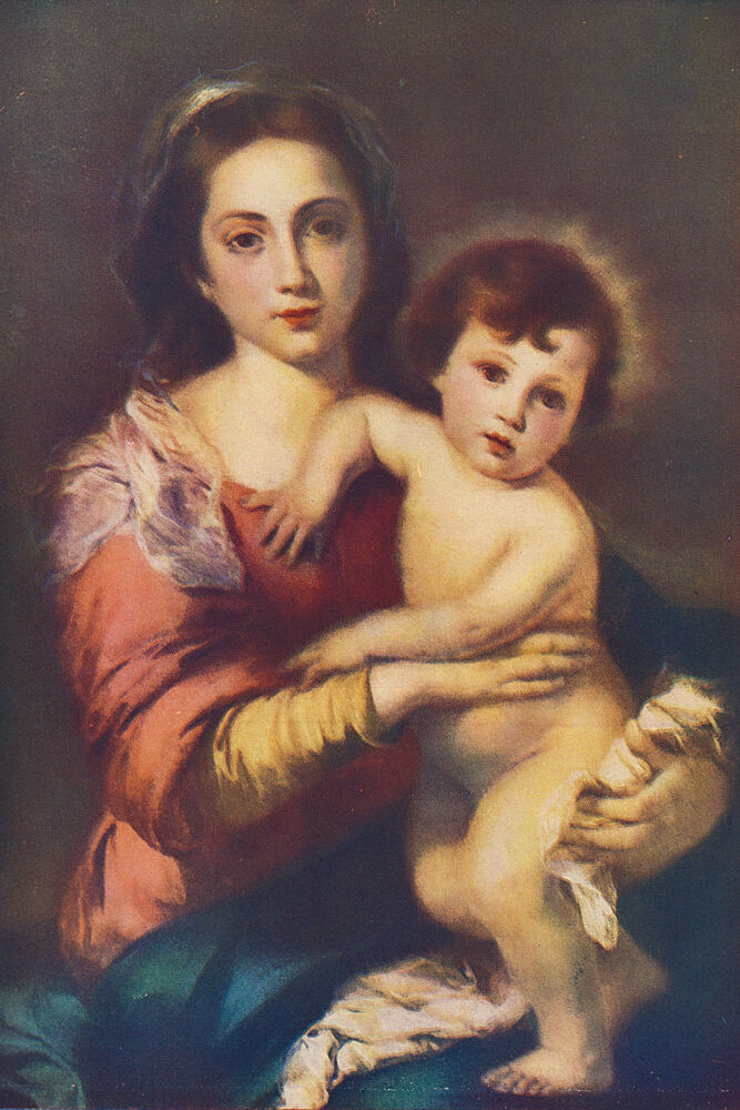 Virgin and Child, Arthur Mees Childrens Enc. 1930s art print by Bartolome Murillo for $57.95 CAD