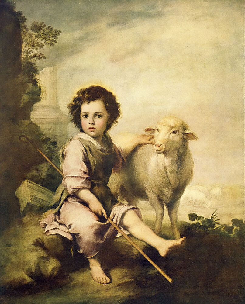 The Divine Shepherd Boy, Murillo C.1910 art print by Bartolome Murillo for $57.95 CAD