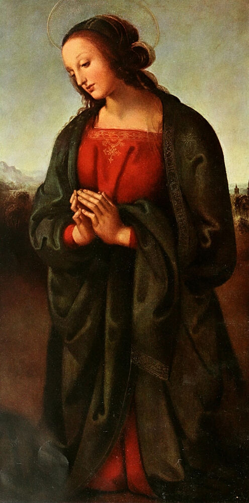 Mary in Prayer, Christliche Kunst 5 1909 art print by Pietro Perugino for $57.95 CAD