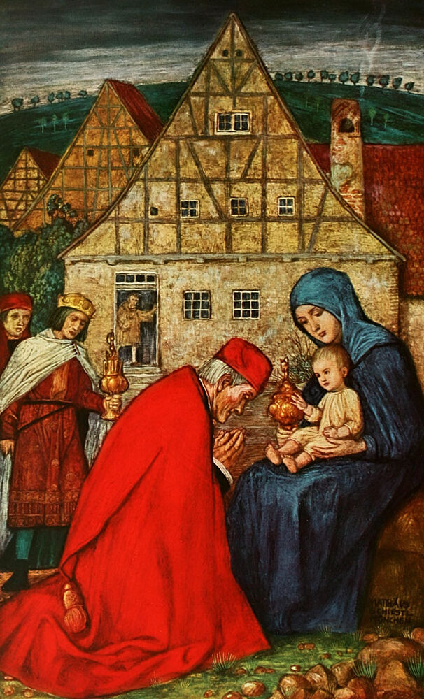 Madonna and Child, Christliche Kunst 10 1913 art print by Matthaus Schiestl for $57.95 CAD