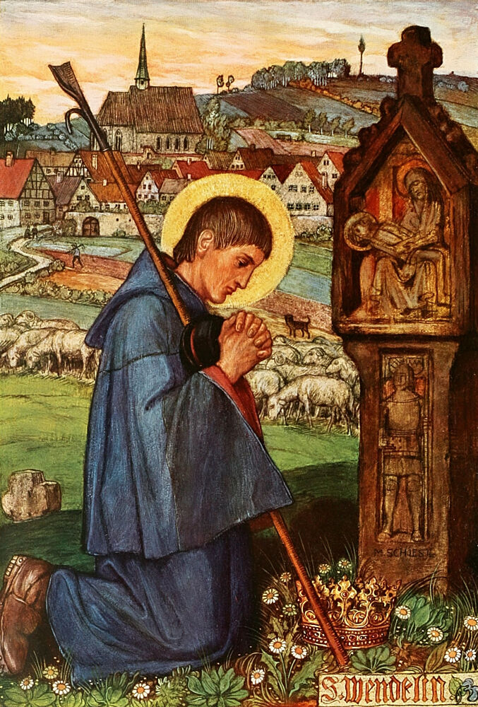 St. Wendelin, Christliche Kunst 11 1914 art print by Matthaus Schiestl for $57.95 CAD