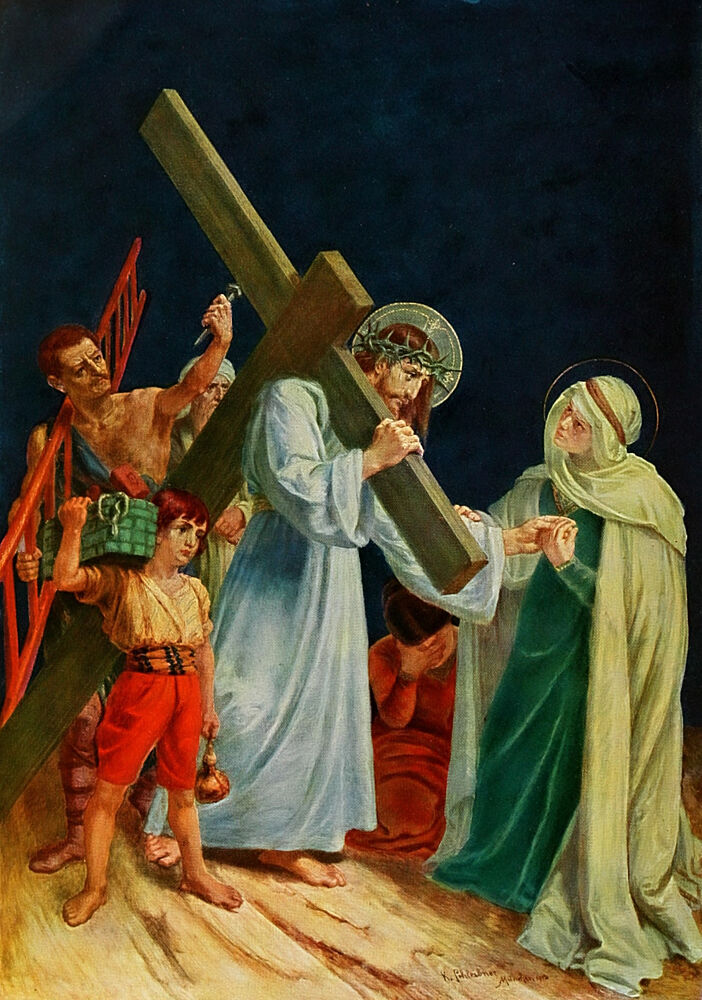 Christ Carrying His Cross, Christliche Kunst 9 1912 art print by Kaspar Schleibner for $57.95 CAD
