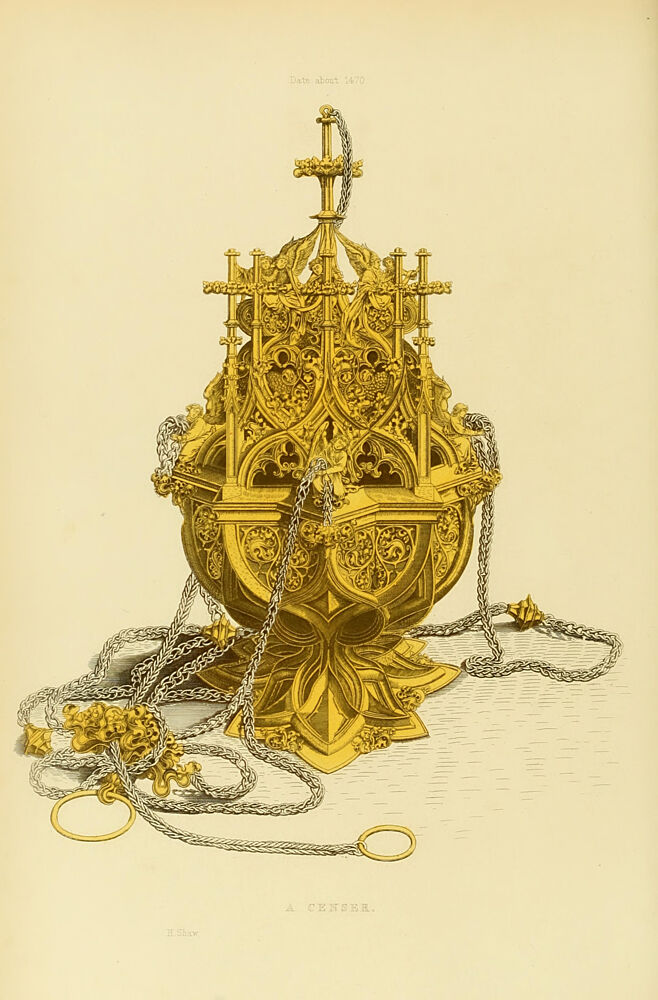 A Censer, Brasses and Decorations 1843 art print by H. Shaw for $57.95 CAD
