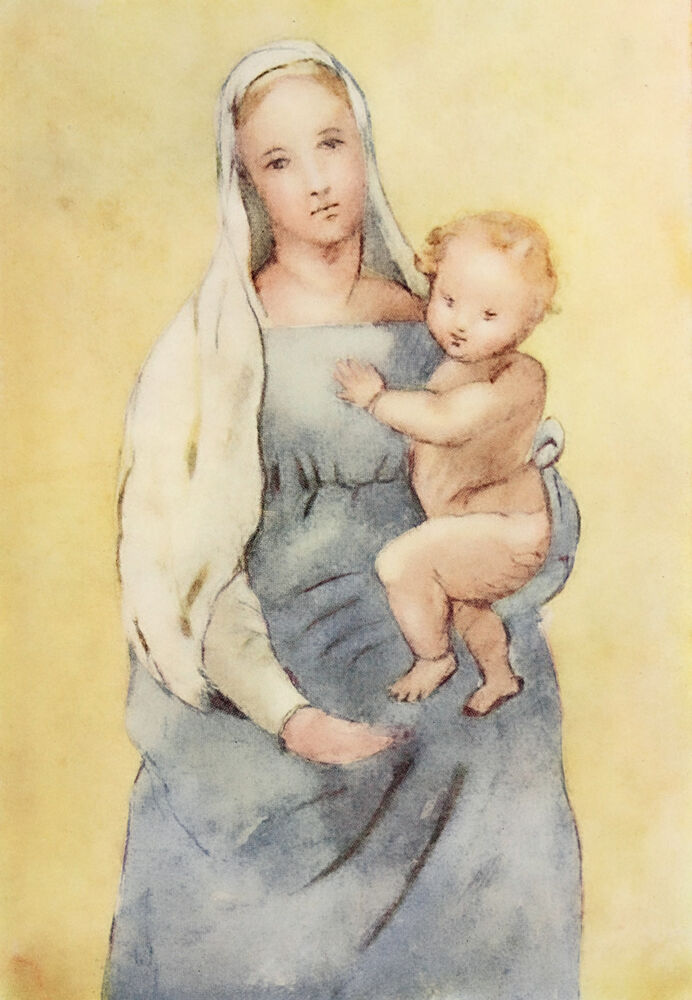 Madonna and Child, the Madonna of the Goldfinch 1917 art print by E.M. Steedman for $57.95 CAD