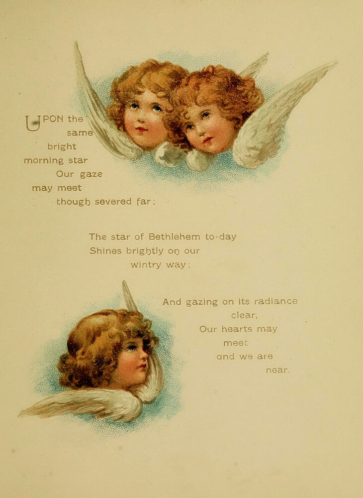 Angels 1, Birthday Blessings 1904 art print by Vintage Christian Art for $57.95 CAD