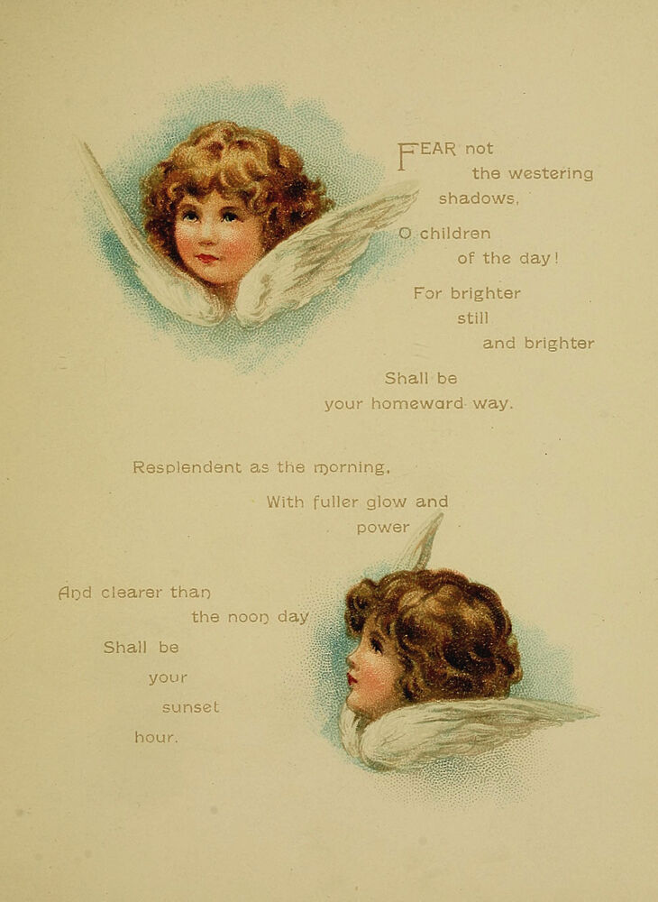 Angels 2, Birthday Blessings 1904 art print by Vintage Christian Art for $57.95 CAD