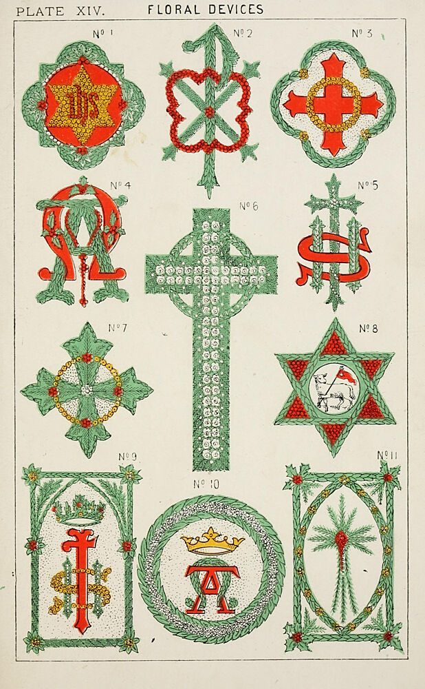 Crosses, Church Decoration 1875 art print by Vintage Christian Art for $57.95 CAD