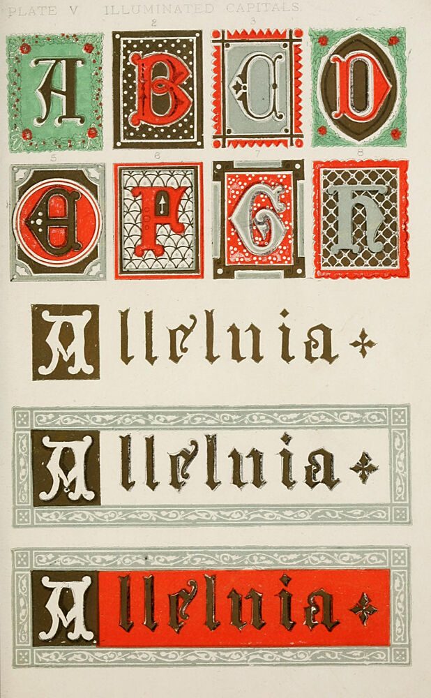 Illuminated Capitals, Church Decoration 1875 art print by Vintage Christian Art for $57.95 CAD