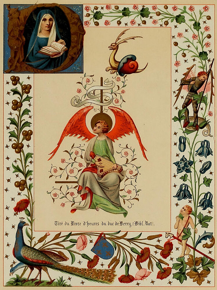 Angel with Musical Instrument, Fleurs DApres Nature Et Fleurs Ornementales 1890 art print by Vintage Christian Art for $57.95 CAD