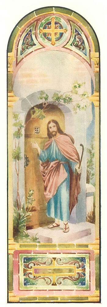 Behold I Stand at the Door, International Art Glass 1914 art print by Vintage Christian Art for $57.95 CAD