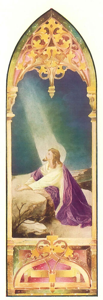 Christ in Gethsemane, International Art Glass 1914 art print by Vintage Christian Art for $57.95 CAD