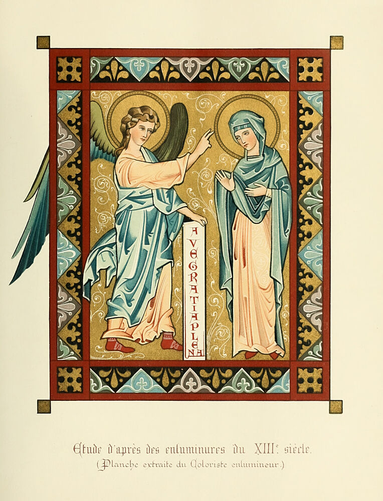Annunciation, Revue de LArt Chretien 1857 art print by Vintage Christian Art for $57.95 CAD