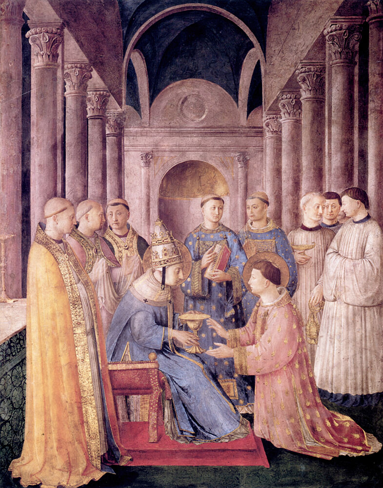 The Ordination of St Lawrence Ca 1447-8 art print by Fra Angelico for $57.95 CAD