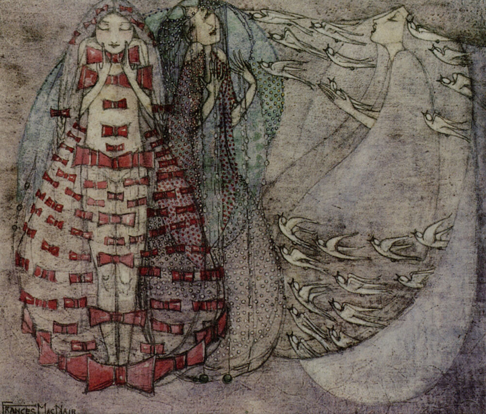 Bows, Beads and Birds 1911 art print by Frances Macdonald for $57.95 CAD