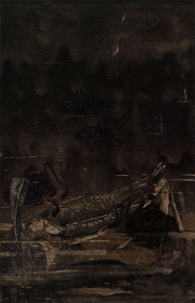 Death of Jehane from Golden Wings 1897 art print by Frances Macdonald for $57.95 CAD
