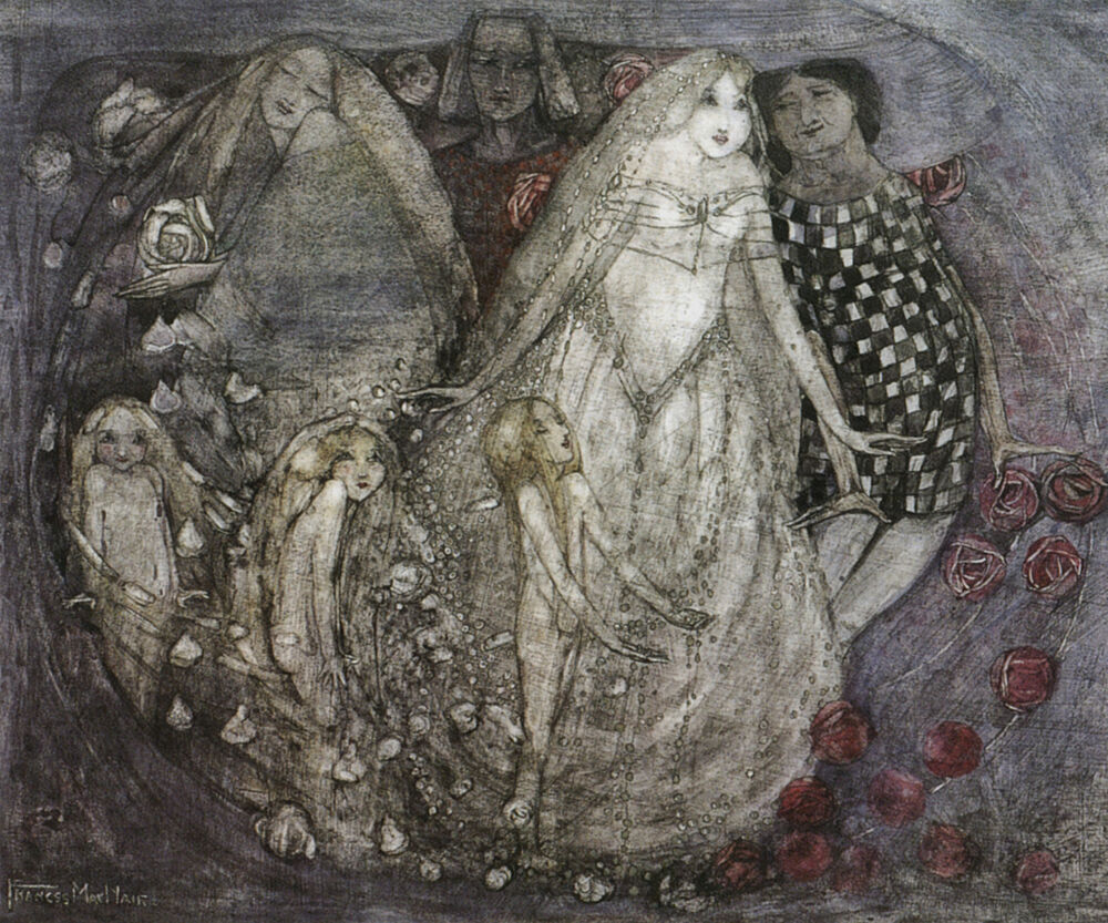 Girl with White Butterflies 1907 art print by Frances Macdonald for $57.95 CAD