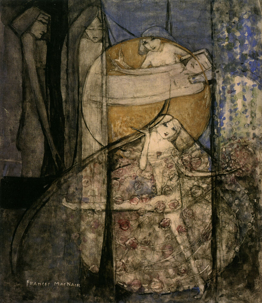 Woman Standing Behind the Sun 1911 art print by Frances Macdonald for $57.95 CAD