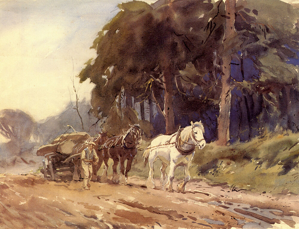 Horses Pulling a Cart art print by George Soper for $57.95 CAD