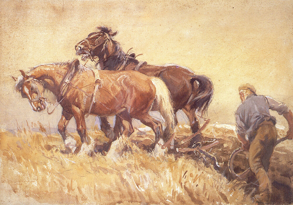 Horses Pulling a Plough art print by George Soper for $57.95 CAD
