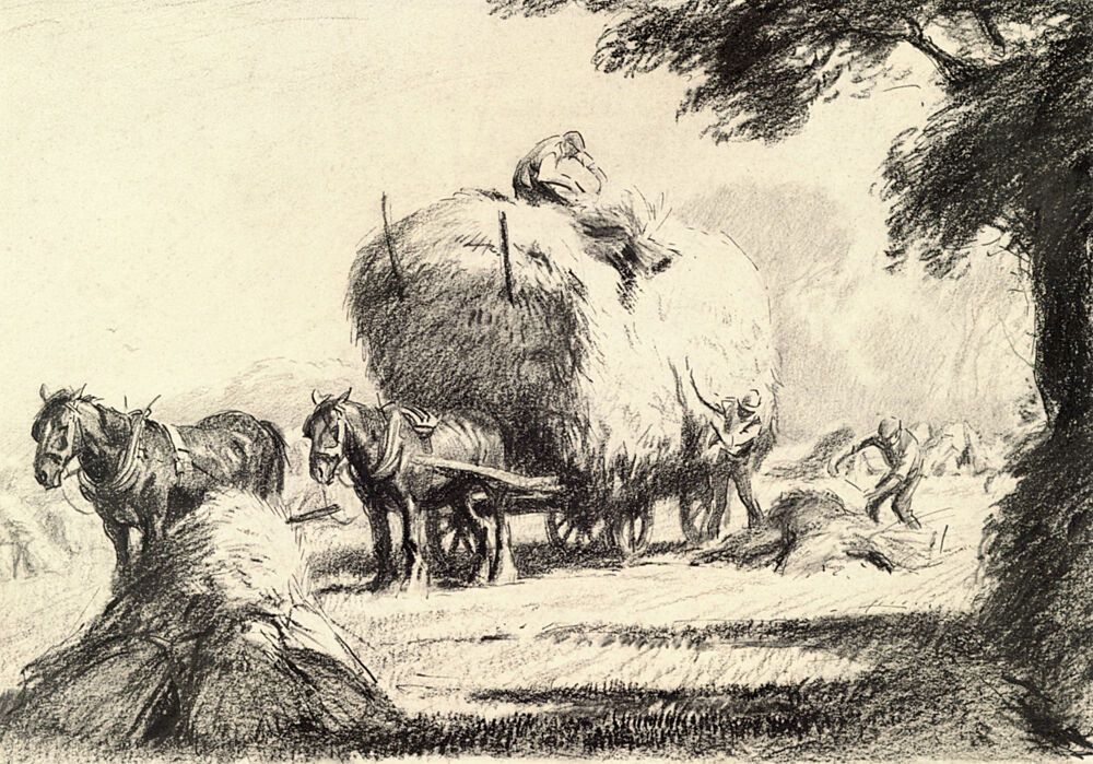 Piling Hay art print by George Soper for $57.95 CAD