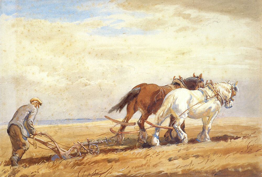 Ploughing art print by George Soper for $57.95 CAD