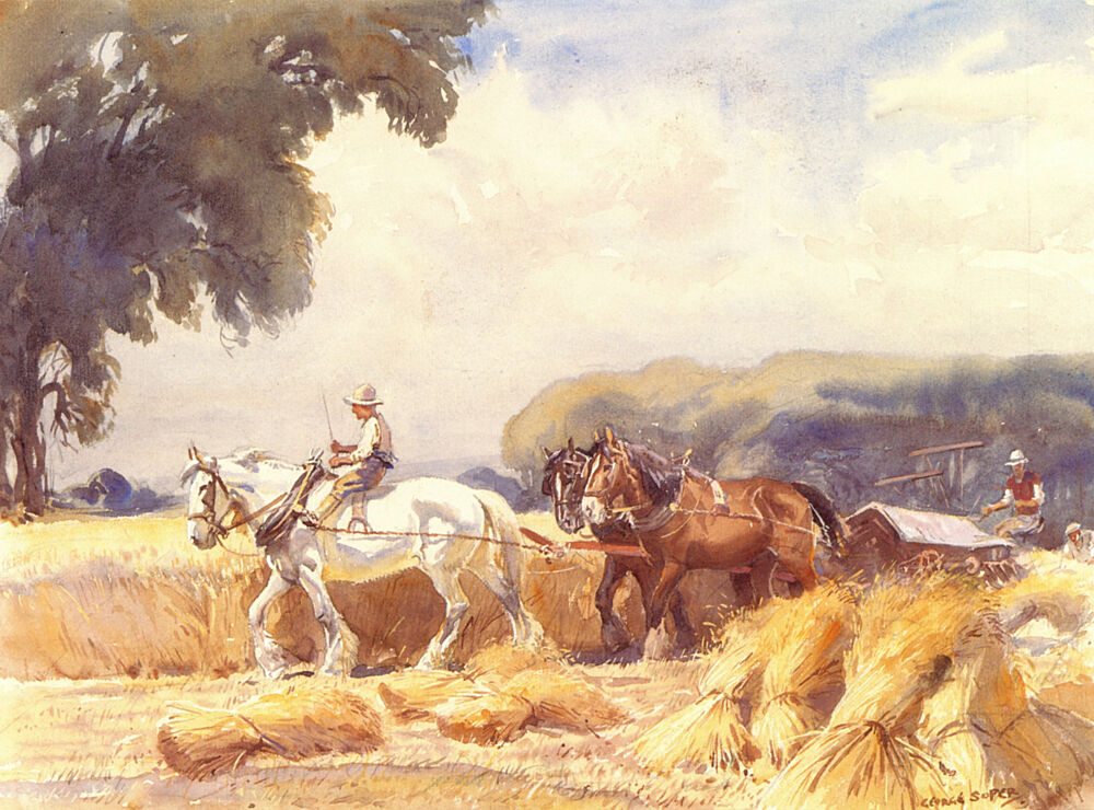 Working Horses on a Farm art print by George Soper for $57.95 CAD
