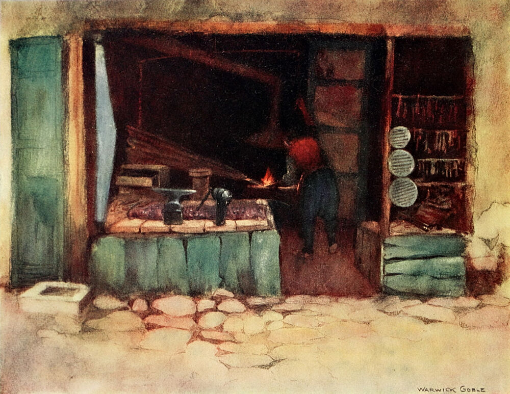 A Blacksmiths Shop, Constantinople 1906 art print by Warwick Goble for $57.95 CAD