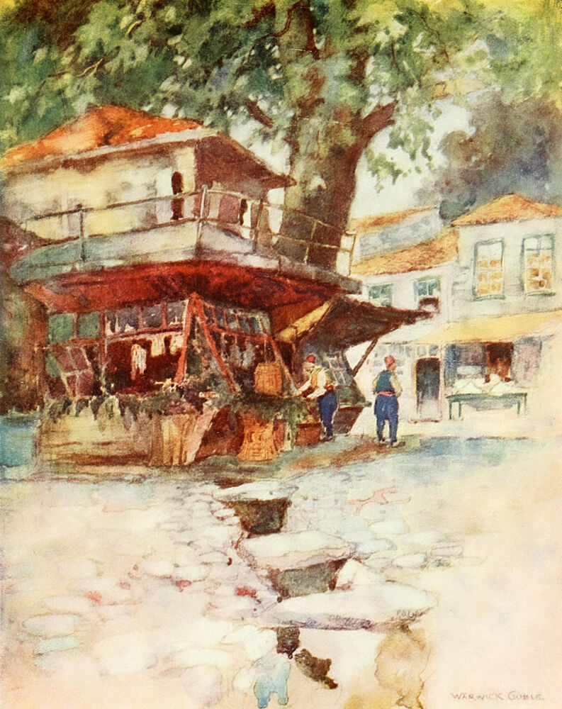 A Village Store at Kavak, Constantinople 1906 art print by Warwick Goble for $57.95 CAD