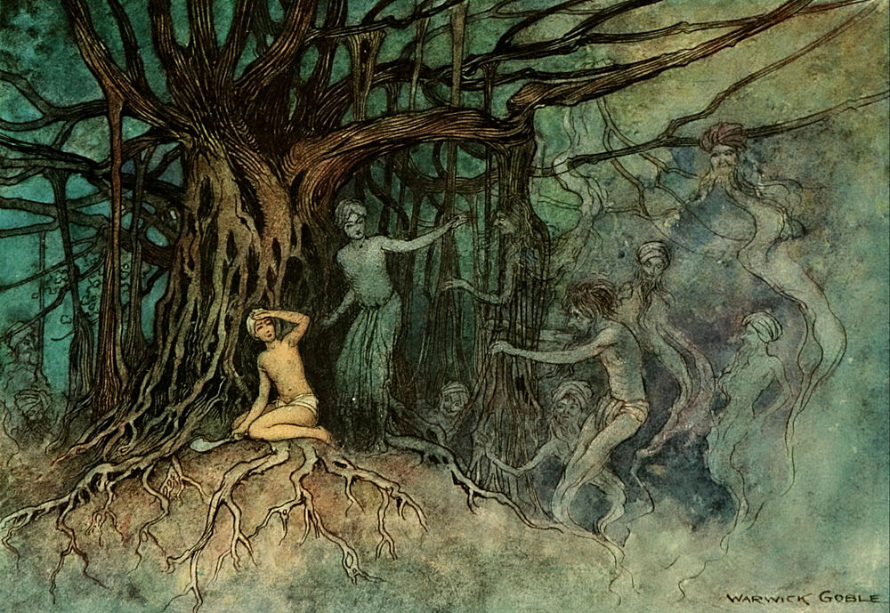 A Great Many Ghosts, Folk Tales of Bengal 1912 art print by Warwick Goble for $57.95 CAD