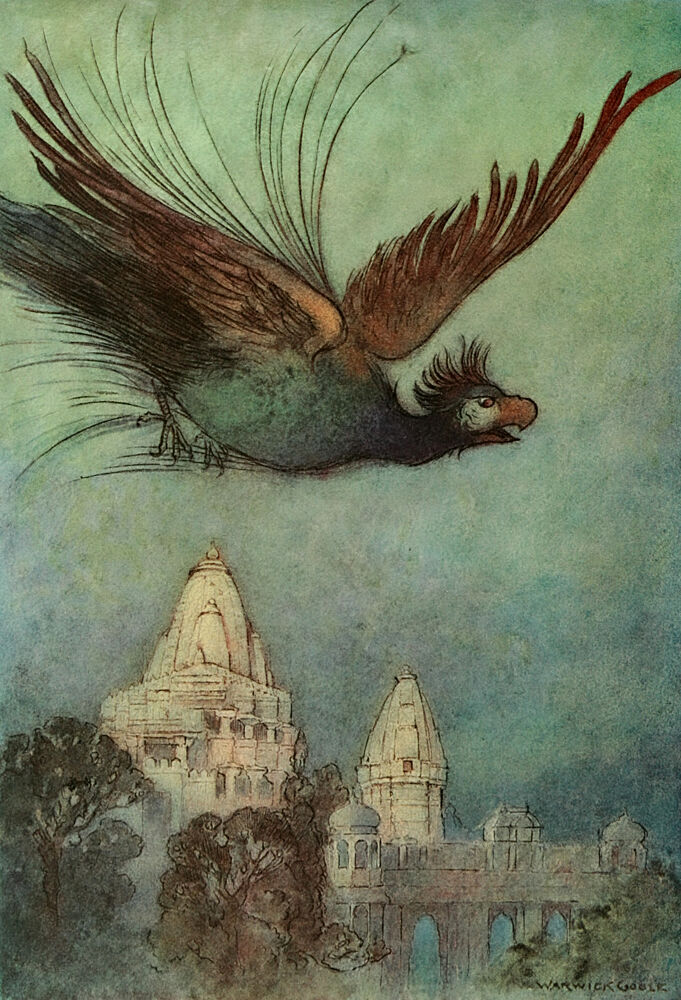 A Monstrous Bird, Folk Tales of Bengal 1912 art print by Warwick Goble for $57.95 CAD