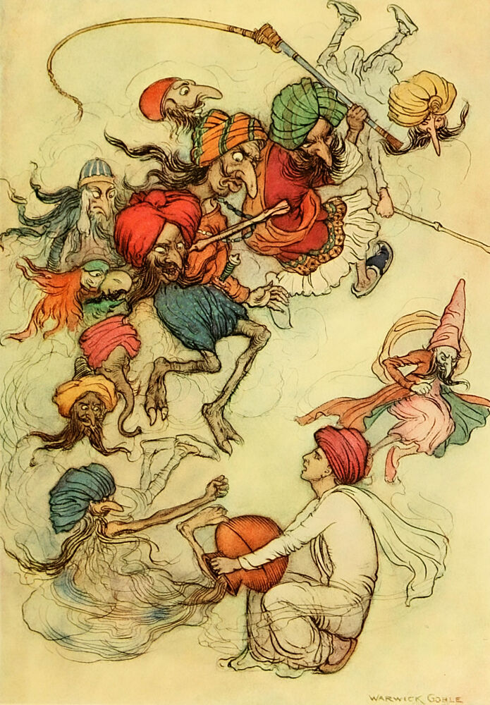 A Score of Demons, Folk Tales of Bengal 1912 art print by Warwick Goble for $57.95 CAD