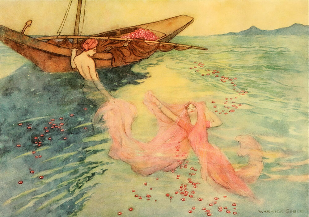 They Climbed into the Boat, Folk Tales of Bengal 1912 art print by Warwick Goble for $57.95 CAD