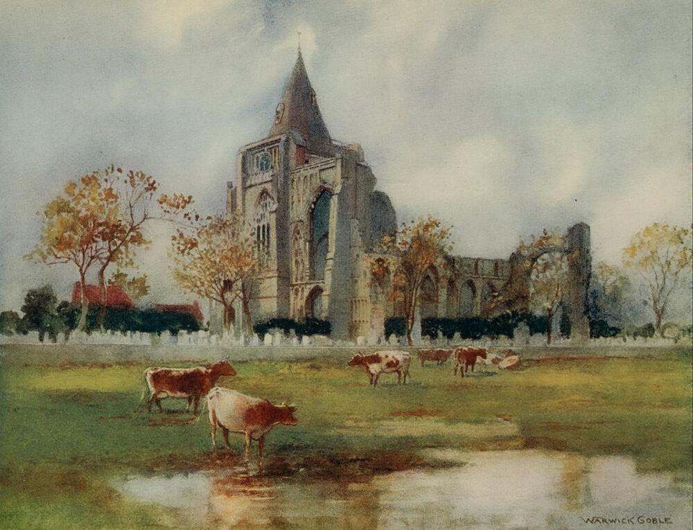 Crowland Abbey, Greater Abbeys of England 1908 art print by Warwick Goble for $57.95 CAD