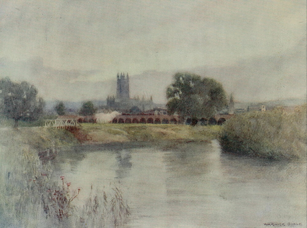 Gloucester Cath from St. CatherineS, Greater Abbeys of England 1908 art print by Warwick Goble for $57.95 CAD