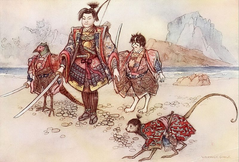 Momotaro, Green Willow 1910 art print by Warwick Goble for $57.95 CAD
