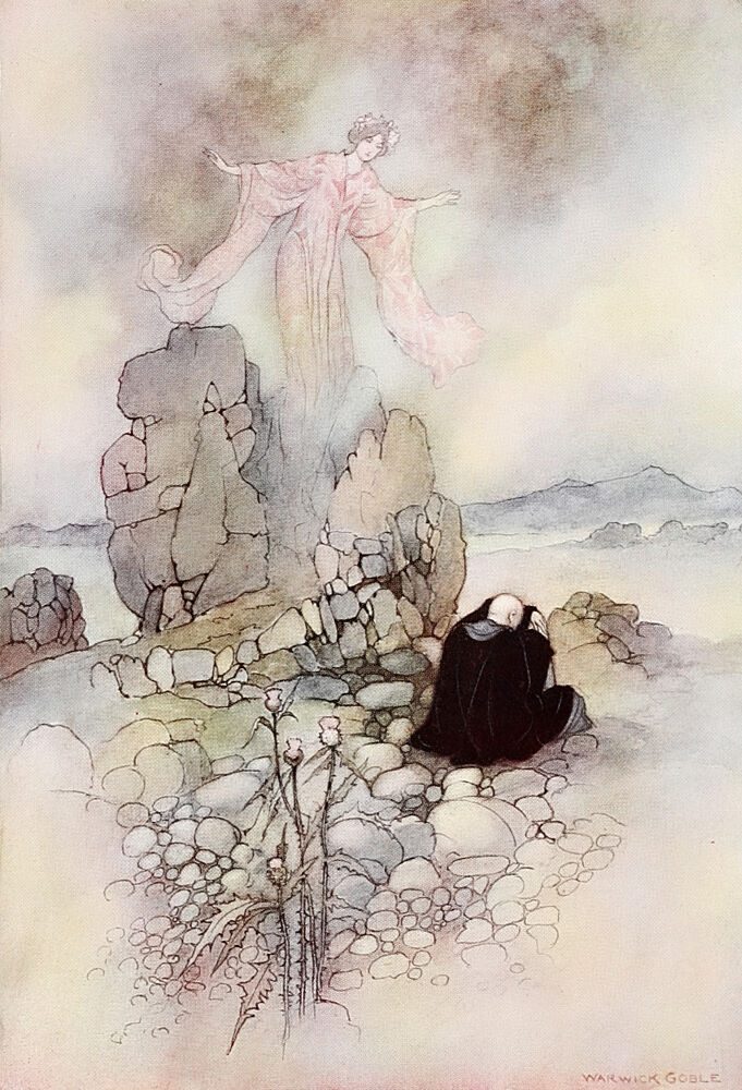Tamamo, the Fox Maiden, Green Willow 1910 art print by Warwick Goble for $57.95 CAD