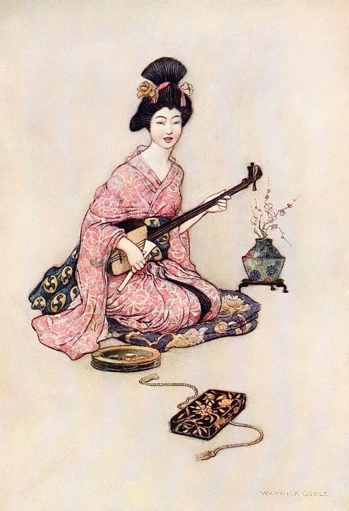 The Beautiful Dancer of Yedo, Green Willow 1910 art print by Warwick Goble for $57.95 CAD