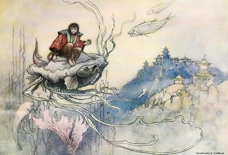 The Jellyfish, Green Willow 1910 art print by Warwick Goble for $57.95 CAD