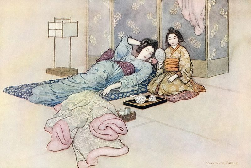 The Matsuyama Mirror, Green Willow 1910 art print by Warwick Goble for $57.95 CAD