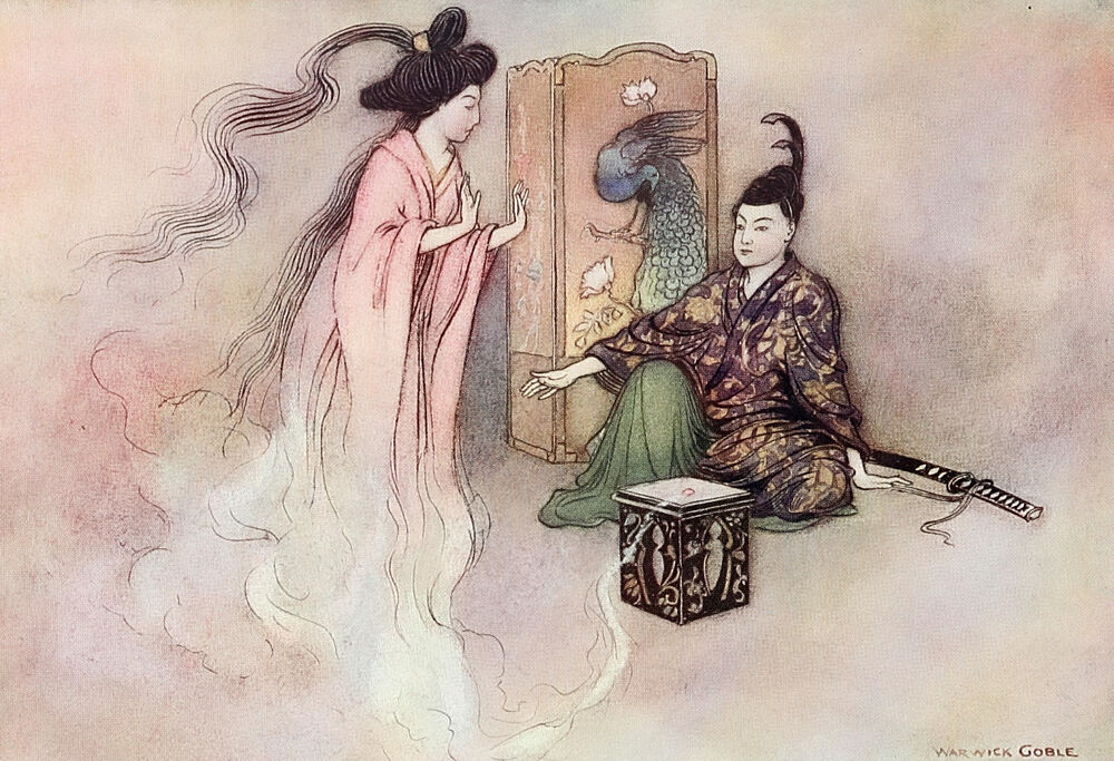 The Spring and Autumn Lover, Green Willow 1910 art print by Warwick Goble for $57.95 CAD