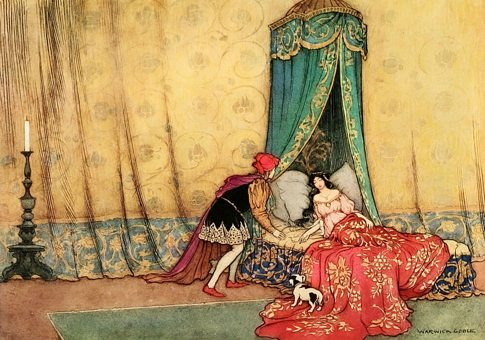 A Beautiful Young Girl Lay Asleep, the Fairy Book 1913 art print by Warwick Goble for $57.95 CAD