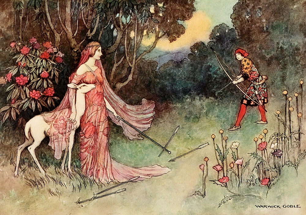 After Care of Fairy Tulip, She Was Not Wounded, the Fairy Book 1913 art print by Warwick Goble for $57.95 CAD