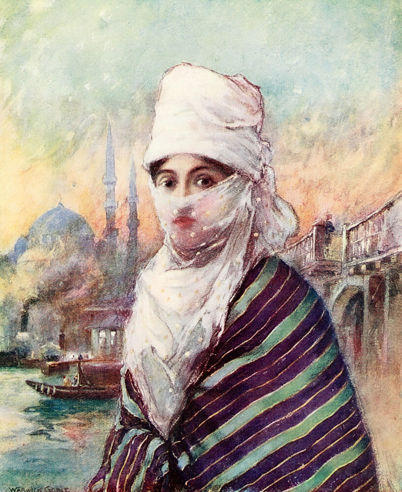 Turkish Lady in Outdoor Dress, Turkey 1911 art print by Warwick Goble for $57.95 CAD