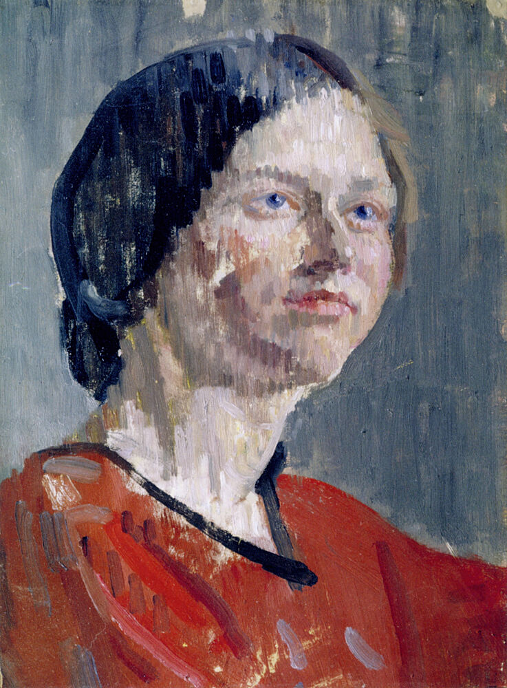 Head of a Woman Grey and Red 1912 art print by Isaac Rosenberg for $57.95 CAD